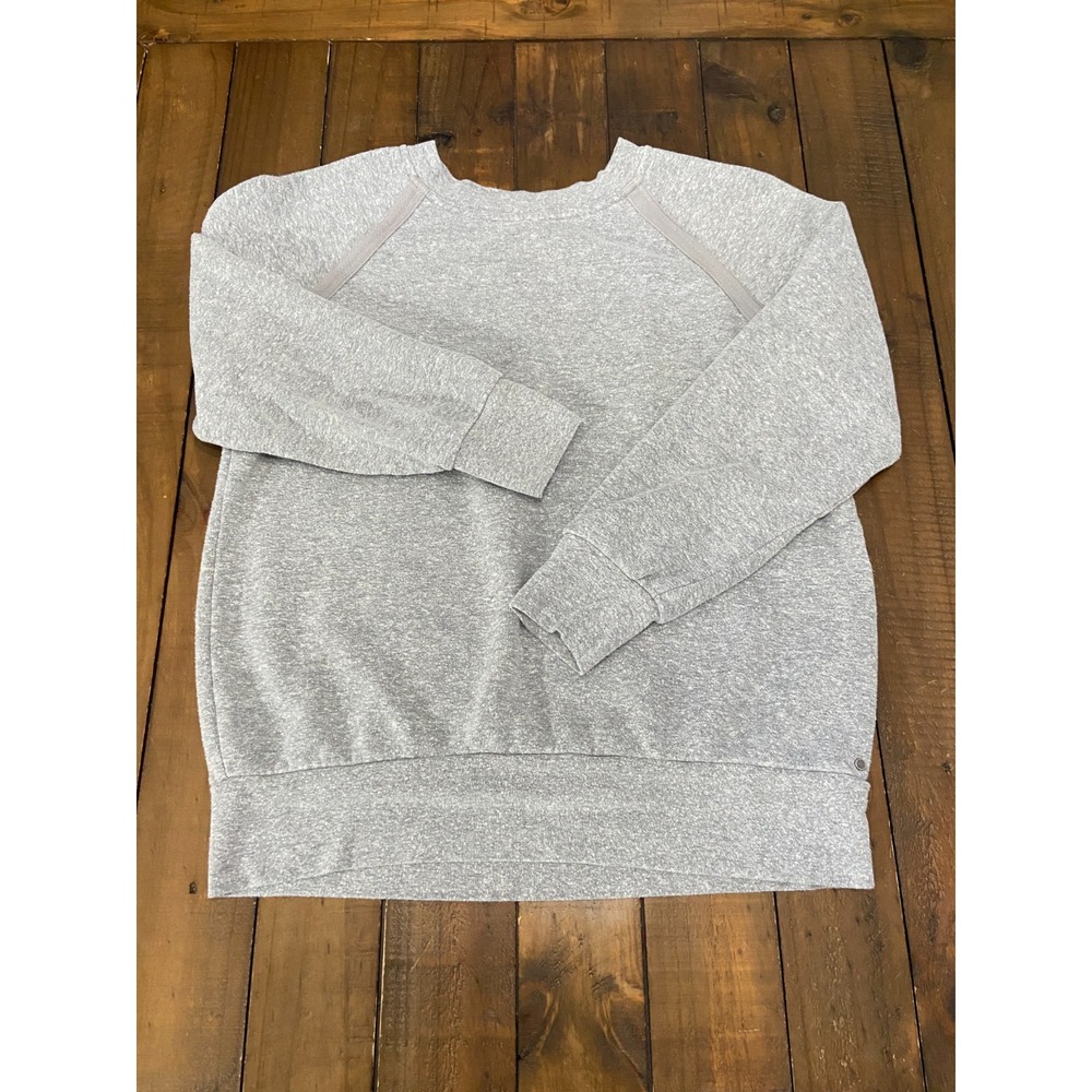 prAna Cozy Up Sweatshirt M Womens Heather Grey Hemp Blend Raglan Pullover Eco - Picture 2 of 6